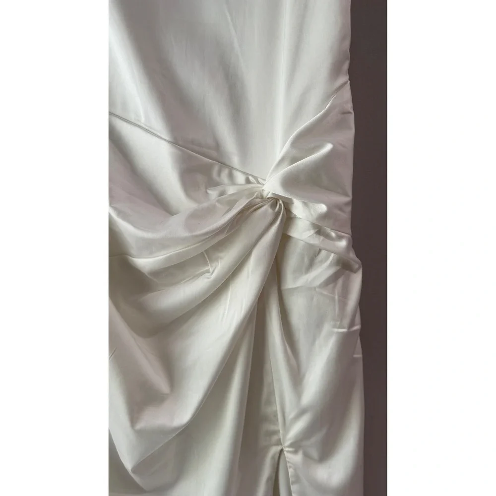 Abercrombie & Fitch Maxi Dress Womens MP Cream Excellent Twist Front Open Back